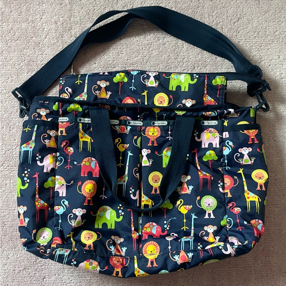 LeSportsac Animal Print Diaper Bag and Changing Pad - Baby Gear